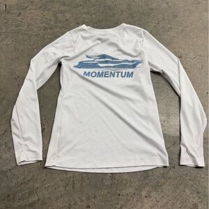 Momentum Women's Yacht Graphic White‎ Long Sleeve Top Sz Xs Outdoor Sporty Beach